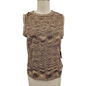 New Missoni for Target Space Dye Tank Womens L Brown Chevron Knit Top